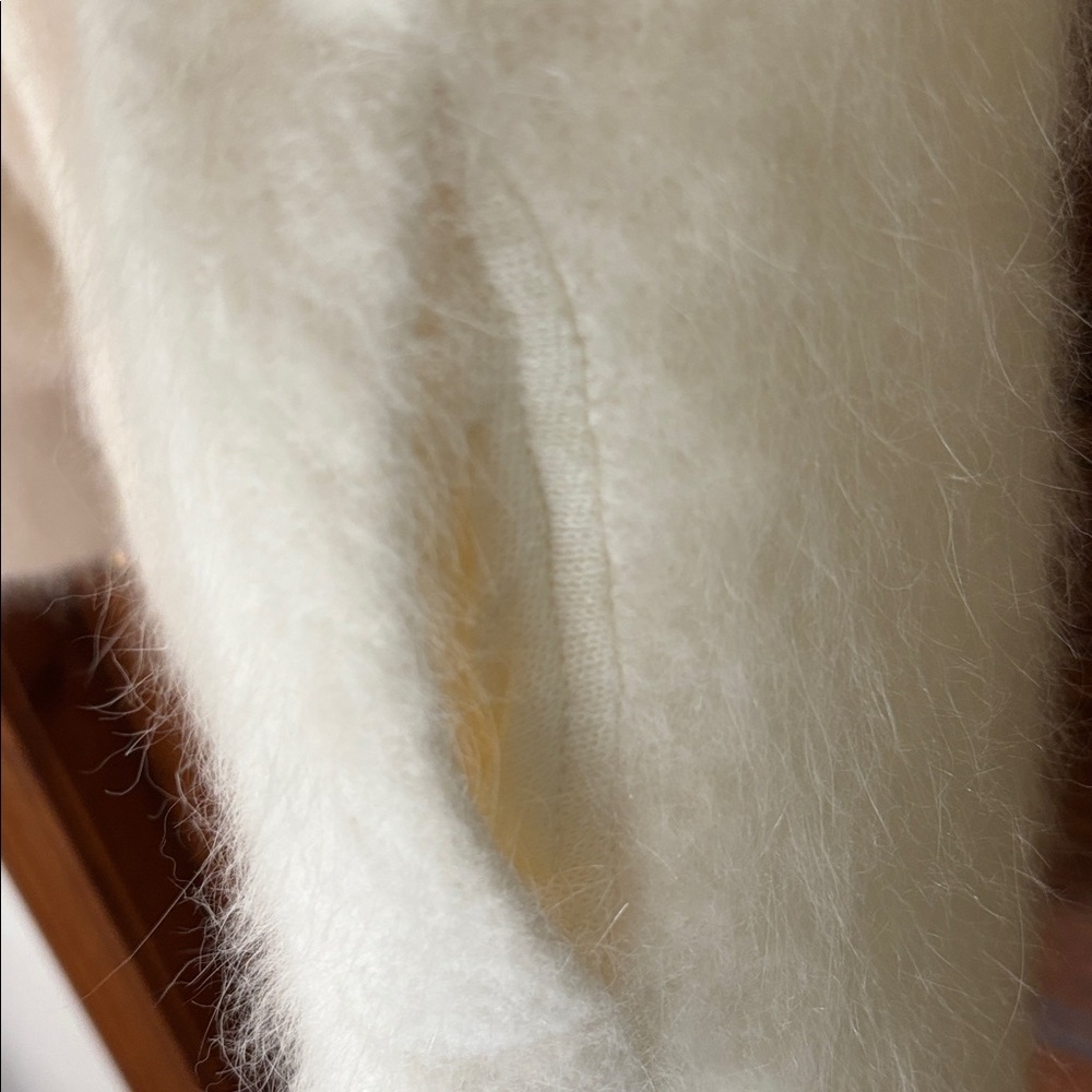 Ivory Embroidered Angora Cardigan OS - Picture 9 of 9